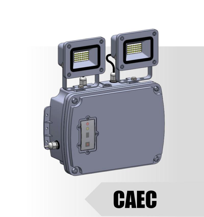 CAEC - Luminária LED de Emergência com Dois Refletores